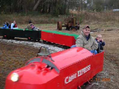 Berry's Tree Farm train rides and  Christmas trees-you choose and you cut