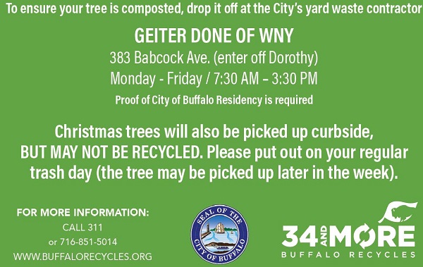 Buffalo, BY Christmas tree recycling