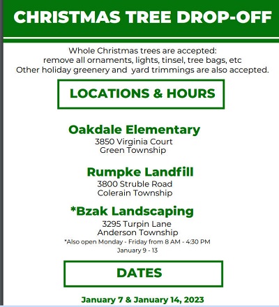 Ohio Hamilton County Christmas tree recycling